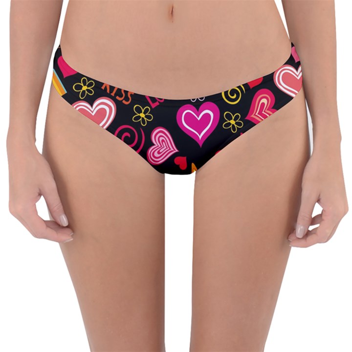 Multicolored Wallpaper, Love Vector Hearts Background Romantic Reversible Hipster Bikini Bottoms