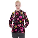 Multicolored Wallpaper, Love Vector Hearts Background Romantic Women s Hooded Pullover View1