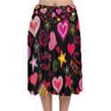 Multicolored Wallpaper, Love Vector Hearts Background Romantic Velvet Flared Midi Skirt View1