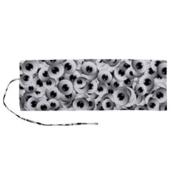 Eyes Drawing Motif Random Pattern Roll Up Canvas Pencil Holder (m) by dflcprintsclothing