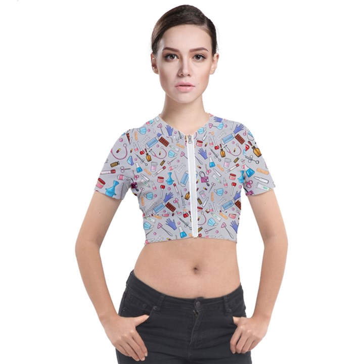 Medical Devices Short Sleeve Cropped Jacket