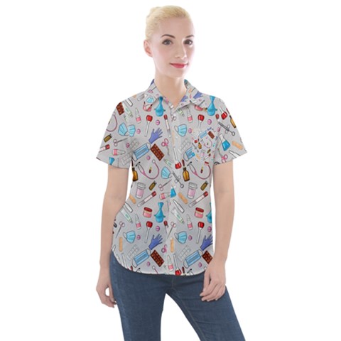 Medical Devices Women s Short Sleeve Pocket Shirt by SychEva