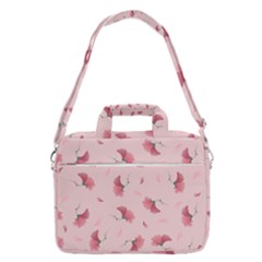 Flowers Pattern Pink Background Macbook Pro 16  Shoulder Laptop Bag by Wegoenart