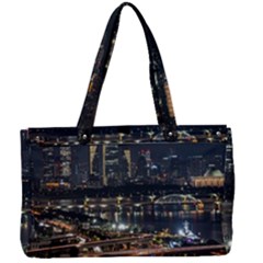 Seoul Building City Night View Canvas Work Bag by Wegoenart