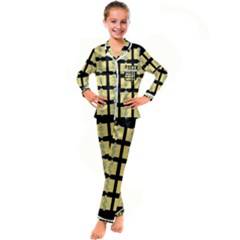 Stay Cool With Bloom In Decorative Kid s Satin Long Sleeve Pajamas Set by pepitasart