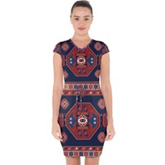 Armenian Carpet Capsleeve Drawstring Dress  by Gohar