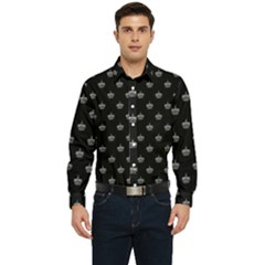 Royalty Crown Graphic Motif Pattern Men s Long Sleeve  Shirt by dflcprintsclothing