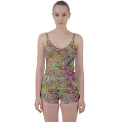 Quarantine Spring Tie Front Two Piece Tankini by arwwearableart