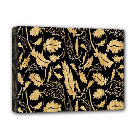 Natura Premium Golden Leaves Deluxe Canvas 16  X 12  (stretched)  by ConteMonfrey