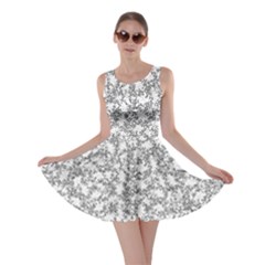 Bacterias Drawing Black And White Pattern Skater Dress by dflcprintsclothing