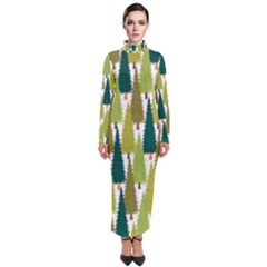 Pine Trees   Turtleneck Maxi Dress by ConteMonfrey