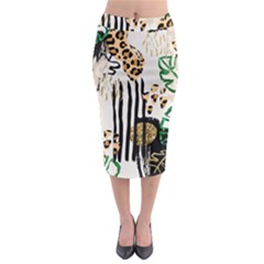 Modern Jungle Midi Pencil Skirt by ConteMonfrey