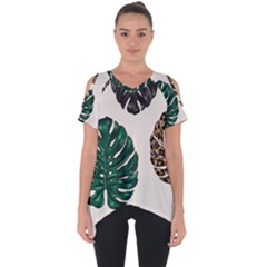Colorful Monstera  Cut Out Side Drop Tee by ConteMonfrey