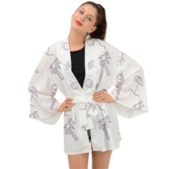 Doodles - Beach Time! Long Sleeve Kimono by ConteMonfrey