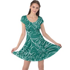 Tropical Monstera  Cap Sleeve Dress by ConteMonfrey