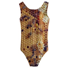 Insect Macro Honey Bee Animal Kids  Cut-out Back One Piece Swimsuit by Wegoenart