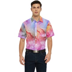 Unicorn Clouds Men s Short Sleeve Pocket Shirt  by ConteMonfrey