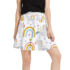 Unicorns, Hearts And Rainbows Waistband Skirt by ConteMonfrey