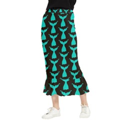 Blue Mermaid Tail Black Maxi Fishtail Chiffon Skirt by ConteMonfrey