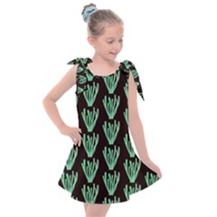 Watercolor Seaweed Black Kids  Tie Up Tunic Dress by ConteMonfrey