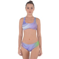 Gradient Blue, Orange, Green Criss Cross Bikini Set by ConteMonfrey