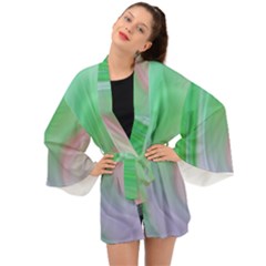 Gradient Green Blue Long Sleeve Kimono by ConteMonfrey