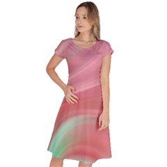 Gradient Pink Green Classic Short Sleeve Dress by ConteMonfrey