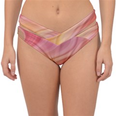 Gradient Pink Yellow Double Strap Halter Bikini Bottom by ConteMonfrey