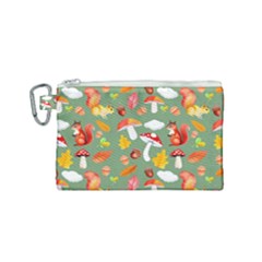 Autumn Seamless Background Leaves Wallpaper Texture Canvas Cosmetic Bag (small) by Wegoenart