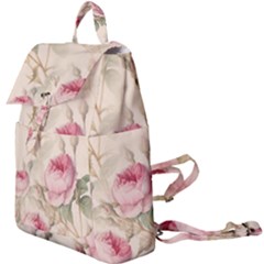 Roses Plants Vintage Retro Flowers Pattern Buckle Everyday Backpack