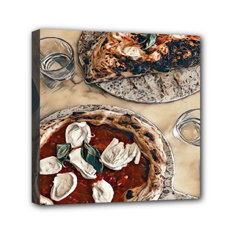 Pizza And Calzone Mini Canvas 6  X 6  (stretched) by ConteMonfrey
