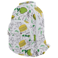 Hamburger With Fruits Seamless Pattern Rounded Multi Pocket Backpack