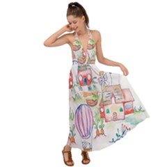 Easter Village  Backless Maxi Beach Dress by ConteMonfrey