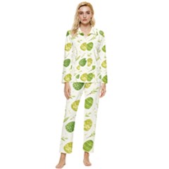 Easter Green Eggs  Womens  Long Sleeve Velvet Pocket Pajamas Set by ConteMonfrey