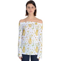 Easter Garden   Off Shoulder Long Sleeve Top by ConteMonfrey