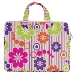 Multicolored Floral Wallpaper Pattern Background Texture Surface Macbook Pro 13  Double Pocket Laptop Bag