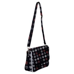 Black And Multicolored Polka Dot Wallpaper Artwork Digital Art Shoulder Bag With Back Zipper