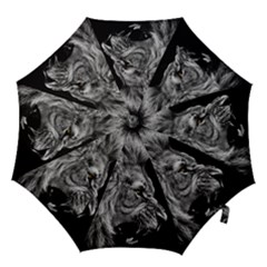 Roar Angry Male Lion Black Hook Handle Umbrellas (medium) by danenraven