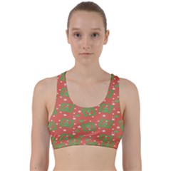 Christmas Textur 01 Back Weave Sports Bra by artworkshop