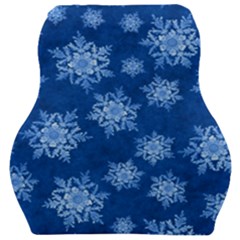 Snowflakes And Star Patterns Blue Snow Car Seat Velour Cushion  by artworkshop