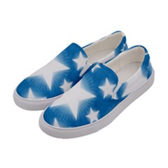 Snowflakes And Star Patterns Blue Stars Women s Canvas Slip Ons by artworkshop