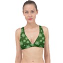 Snowflakes And Star Patterns Green Snow Classic Banded Bikini Top View1