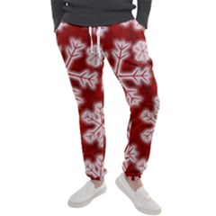 Snowflakes And Star Patterns Red Frost Men s Jogger Sweatpants