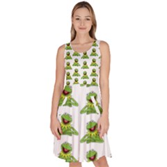 Kermit The Frog Knee Length Skater Dress With Pockets by Valentinaart