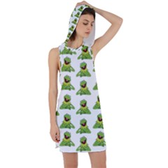 Kermit The Frog Racer Back Hoodie Dress by Valentinaart