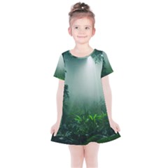 Swamp Forest Trees Background Nature Eerie Kids  Simple Cotton Dress by danenraven