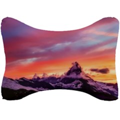 Matterhorn Mountains Sunset Dusk Snow Winter Seat Head Rest Cushion by danenraven