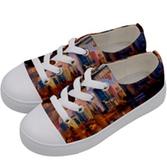 Vancouver Canada Sea Ocean Reflections Skyline Kids  Low Top Canvas Sneakers by danenraven