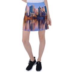 Vancouver Canada Sea Ocean Reflections Skyline Tennis Skirt by danenraven