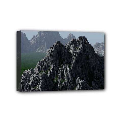 Terrain Mountain Rock Landscape Mountains Nature Mini Canvas 6  X 4  (stretched)